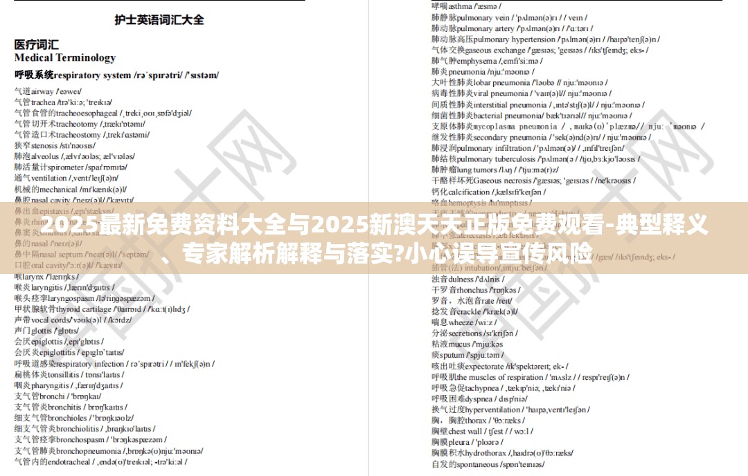 2025最新免费资料大全与2025新澳天天正版免费观看-典型释义、专家解析解释与落实?小心误导宣传风险